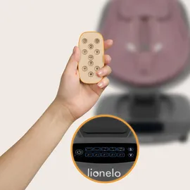 lionelo BLOSSOM Elektrische Babywippe bis zu 9 kg Babyliege Verstellbare Rückenlehne Natürliches Schaukeln 5 Geschwindigkeiten Ergonomischer Sitz Bluetooth-Fernbedienung, 5 Melodien