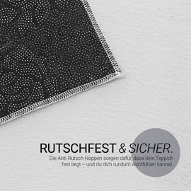 Homestyle4u Teppich Kurzflor 120x180 cm Grau Schlafzimmer Wohnzimmer 3019