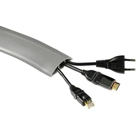 Hama Kabelkanal selbstklebend, halbrund, 180 x 6 x 1 cm, PVC, Grau