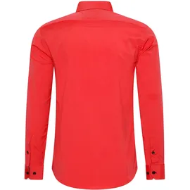 RUSTY NEAL Langarmhemd RUSTY NEAL, Herren, Gr. 4XL, EURO-Größen, rot, 60% Baumwolle, 37% Polyester, 3% Elasthan, unifarben, Hemden, mit Krawatte