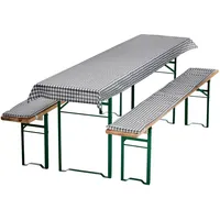 nyvi Bierbankauflagen Set 240 x 70 cm grau kariert 3-tlg.