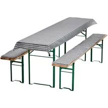 nyvi Bierbankauflagen Set 240 x 70 cm grau kariert 3-tlg.