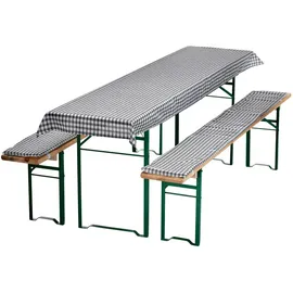 nyvi Bierbankauflagen Set 240 x 70 cm grau kariert 3-tlg.
