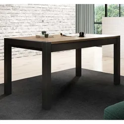 Bicolor Esstisch mit zwei Einlegeplatten Industry und Loft Stil