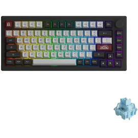 Akko 5075B Plus Dracula Castle Gasket Mechanische Tastatur ANSI 75% Layout RGB Gaming Tastatur Hotswap Taktile Schalter PBT-Tastenkappe NKRO - Grau