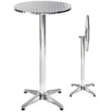 Tectake Aluminium Bistrotisch Ø 60 x 114 cm silber klappbar