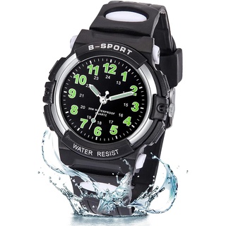 GUUMUXIN Kinderuhr Jungen Mädchen,Armbanduhr Jungen Analog,Armbanduhr Kinder,Analog Quartz Uhr mit Armbanduhr Kautschuk Wasserdicht Outdoor Sports Uhren von 5-14 Jahren