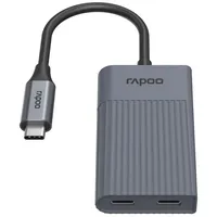 Rapoo USB-C Hub UCH-4013 USB-C auf USB-A und USB-C, grau (00226496)"