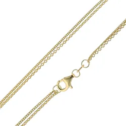 trendor 15492 Damen-Halskette für Anhänger 925 Silber Vergoldet Zweireihig, 45 cm