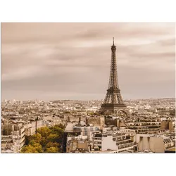 Wandbild ARTLAND "Paris Eiffelturm I", beige (farbe bild(er): natur), B:120cm H:90cm, Bilder, als Alubild, Outdoorbild, Leinwandbild, Wandaufkleber, versch. Größen