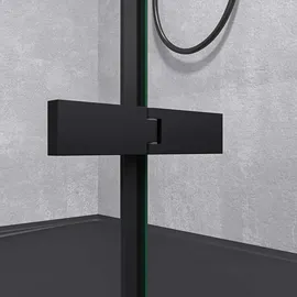 mai & mai Eckdusche mit Drehtür rechts 75 x 120 cm Schwarz Klarglas Rav64K