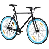 vidaXL Fahrrad mit Festem Gang Schwarz und Blau 700c 59 cm