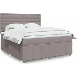vidaXL Boxspringbett mit Matratze Taupe 180x200 cm Stoff