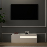 TV Lowboard links Weiß mit LED Wohnwand TV Schrank Wohnzimmer Unterschrank 9482