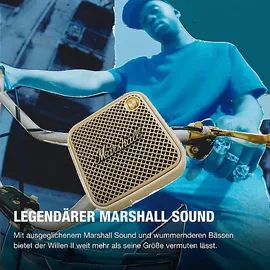 Marshall Willen II Bluetooth Lautsprecher, Cream, Wasserfest