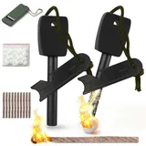 33 Stück Ferrocerium Feuerstahl Set, Wasserdichter Survival Feuerstein