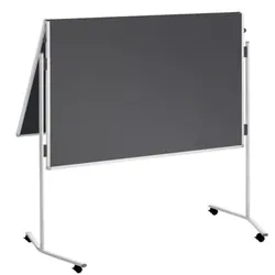 Moderatorentafel ECO, klappbar, Filz/Filz, Aluminium, 1200x1500 mm, grau