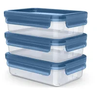 Emsa Frischhaltedose rechteckig blau 0,8 l 3-teiliges Set