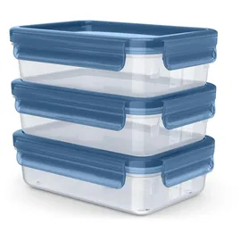 Emsa Frischhaltedose rechteckig blau 0,8 l 3-teiliges Set