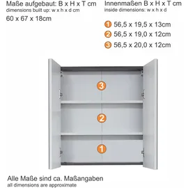 trendteam Line 60 cm rauchsilber