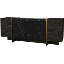 moebel17 Sideboard Veyron Rebab Braun Dunkelgrau ( Marmor Optik )