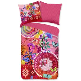 Muller Textiles HIP Satin Wendebettwäsche Giselah 135 cm x 200 cm pink-bunt