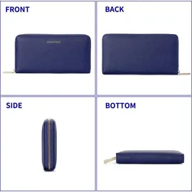 Frentree Frentree® Clutch Geldbörse Damen - Portemonnaie Damen 100% mit 16 Kartenfächern und Smartphonefach Herbst- und Winterfarben - Royalblau