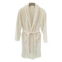 Bademantel Unisex Microfaser Saunamantel Morgen Supersoft Fleece Cashmere Touch Mantel Damen & Herren viele Farben und Größen (DE/NL/SE/PL, Alphanumerisch, XXL, Regular, Regular, Creme) - XXL