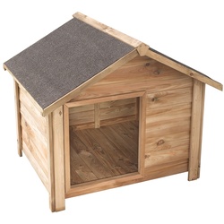 Hundehütte, Hundehaus aus Kiefernholz mit Bitumenfilz, WILLOW, 90 x 80 x 81,8cm