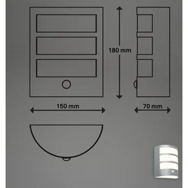 Briloner - Wandlampe Akku, Außenleuchte, Außenbeleuchtung Bewegungsmelder, Dämmerungssensor,