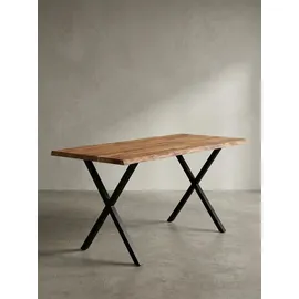 KADIMA DESIGN Schreibtisch Akazie Goldbraun-Schwarz