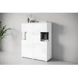 INOSIGN Highboard »Kenia«, (1 St.), Modernes Highboard mit Glastüren, Breite 100 cm, weiß