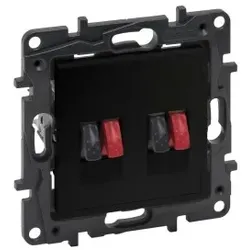 Legrand 864549 Niloe Step Lautsprecherauslass mit Feder 2-fach Farbe: Schwarz 1