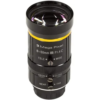 Arducam 8–50 mm C-Mount-Zoomobjektiv für IMX477 Raspberry Pi HQ Kamera, mit C-CS-Adapter, industrielles Teleskopobjektiv