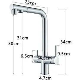 neueswasser group AORA GT600 Direct Flow Osmoseanlage, inkl. 3-Wege-Edelstahl-Armatur – Chrom