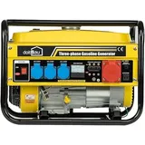 Stromgenerator mit Benzin | Stromerzeuger Notstromaggregat leise | 5 Steckdosen 3x 230V / 1x 400V / 1x 12 V | 7 PS (Premium Kupfergew.(5 Steckdosen (3000W YFG3500))