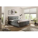hapo Boxspringbett Neyla erhältlich in den Breiten 100, 160, 180 & 200cm, in verschiedenen Matratzenqualitäten, Härtegraden und Farben verfügbar grau 111 cm x 200 cm x 29 cm