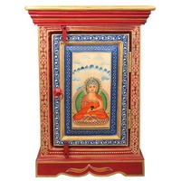 Oriental Galerie Mehrzweckschrank Tibet Wandschrank Faiza Buddha Rot 65 cm rot