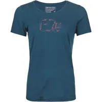 Ortovox Damen 120 Cool Tec Leaf Logo, T-Shirt - - blue,
