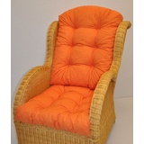 Rattani Sesselauflage Polster Kissen für Rattan Ohrensessel Rattansessel, Color Orange orange