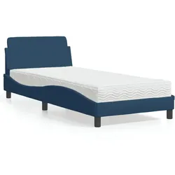Bett mit Matratze Blau 90x190 cm Stoff