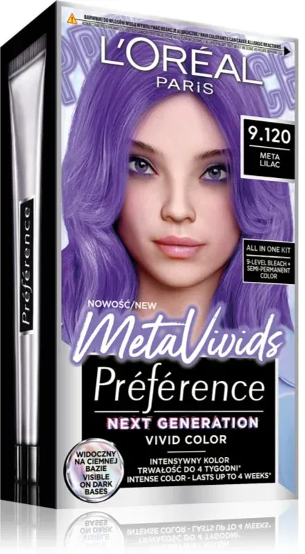 L’Oréal Paris Préférence Meta Vivids semipermanente Haarfarbe Farbton 9.120 Meta Lilac 1 St.