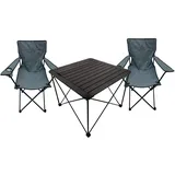 Mojawo Campingmöbel Set Klappbar Schwarz/Dunkelgrau