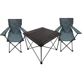 Mojawo Campingmöbel Set Klappbar Schwarz/Dunkelgrau