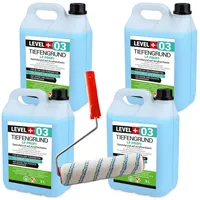 Hangato GmbH Level+ 20L Tiefengrund Profi LF Gebrauchsfertig +Farbroller 25cm Mikrofaser RM03