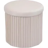 Relaxdays Hocker Samt 38 x 38 x 38 cm Creme