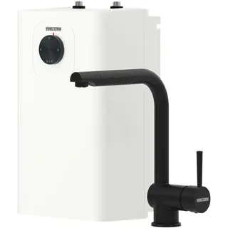 Stiebel Eltron Kleinspeicher SNU 5 Plus mit Wasserhahn matt-schwarz MAE-B (Armatur Küche), sehr kompakt, antitropf-/thermostop-Funktion, Untertischboiler 5 Liter Niederdruck mit Stecker, 2 kW, 208119