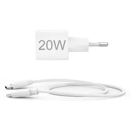 Hama Schnellladegerät mit Ladekabel USB-C PD 20 W 1 m Weiß