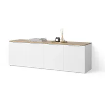 livinity® Wohnwand, Piave Weiß/Sonoma 2 Teile