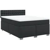 vidaXL Boxspringbett mit Matratze Schwarz 160x200 cm Kunstleder2101787